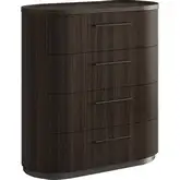 Barcelona Chest in Brown & Black Oak Finish & Brown Metal Lacquer
